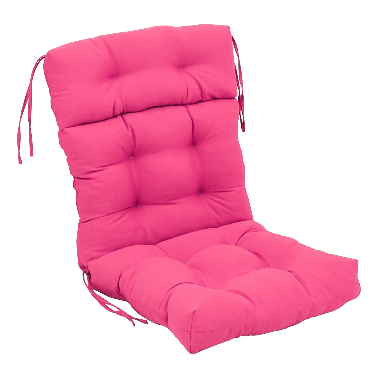20-inch by 42-inch Solid Twill Tufted Chair Cushion Pink-Color